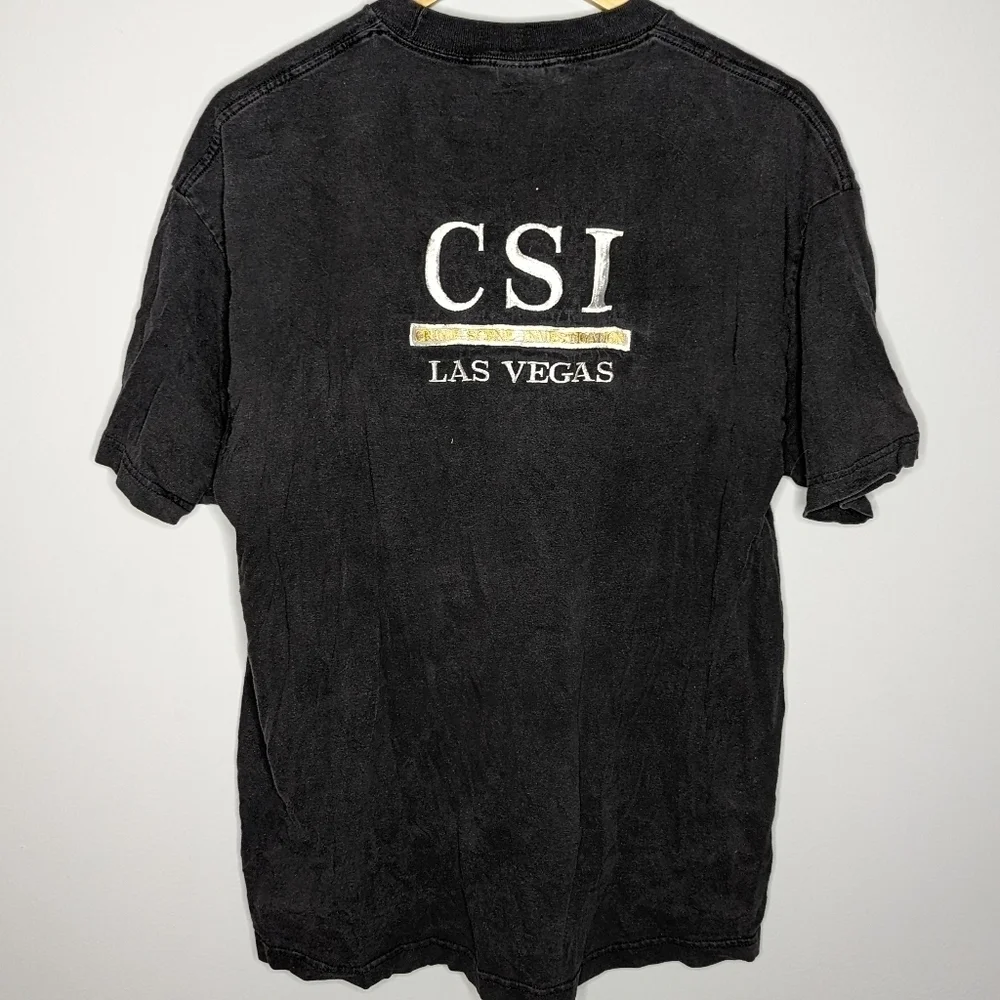 AAA Vintage CSI Las Vegas Crime scene investigation textured T-shirt Mens XL